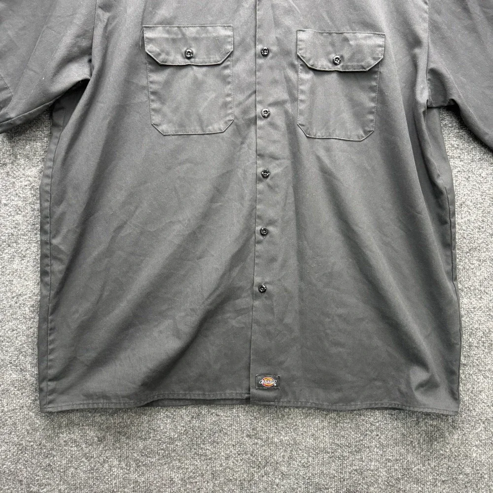 Dickies‎ 1574CH Work Shirt Mens 2XLT Charcoal Gray Short Sleeve Pocket Casual